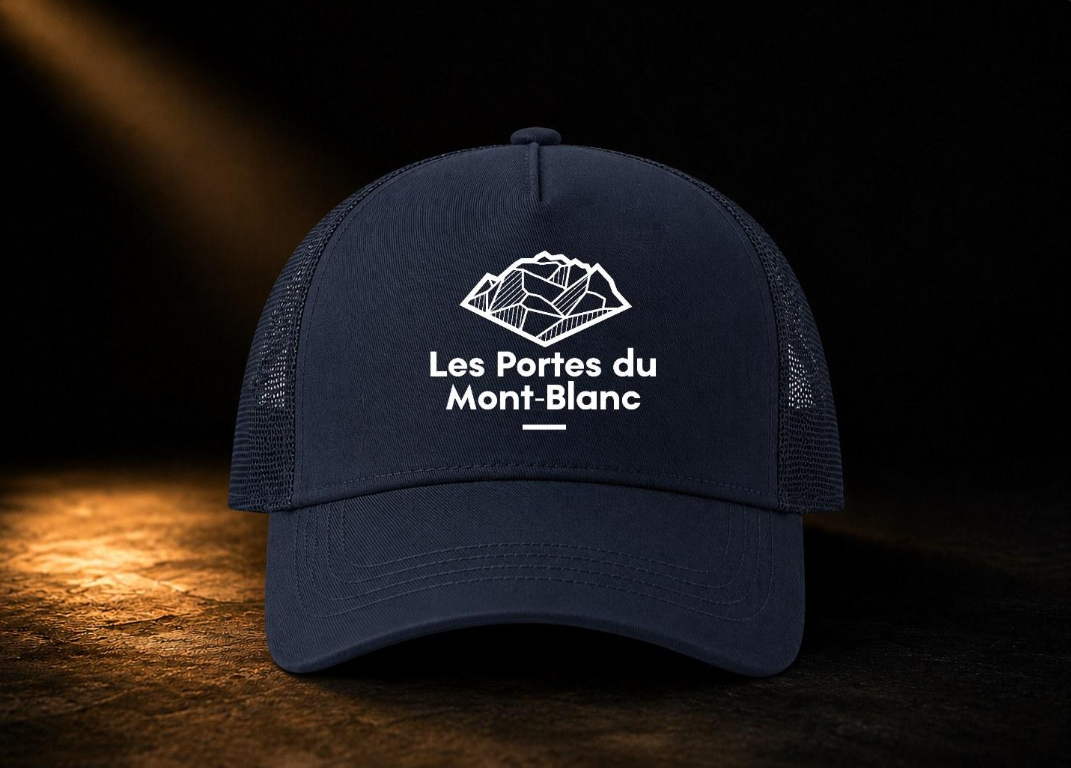 Casquette personnalisée logo Les Portes du Mont-Blanc – impression DTF
