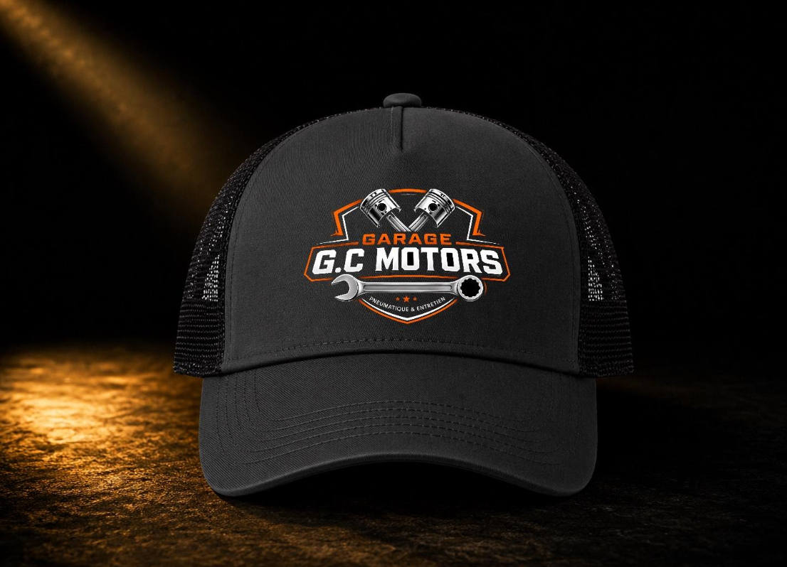 Casquette personnalisée logo G.C Motors – impression DTF