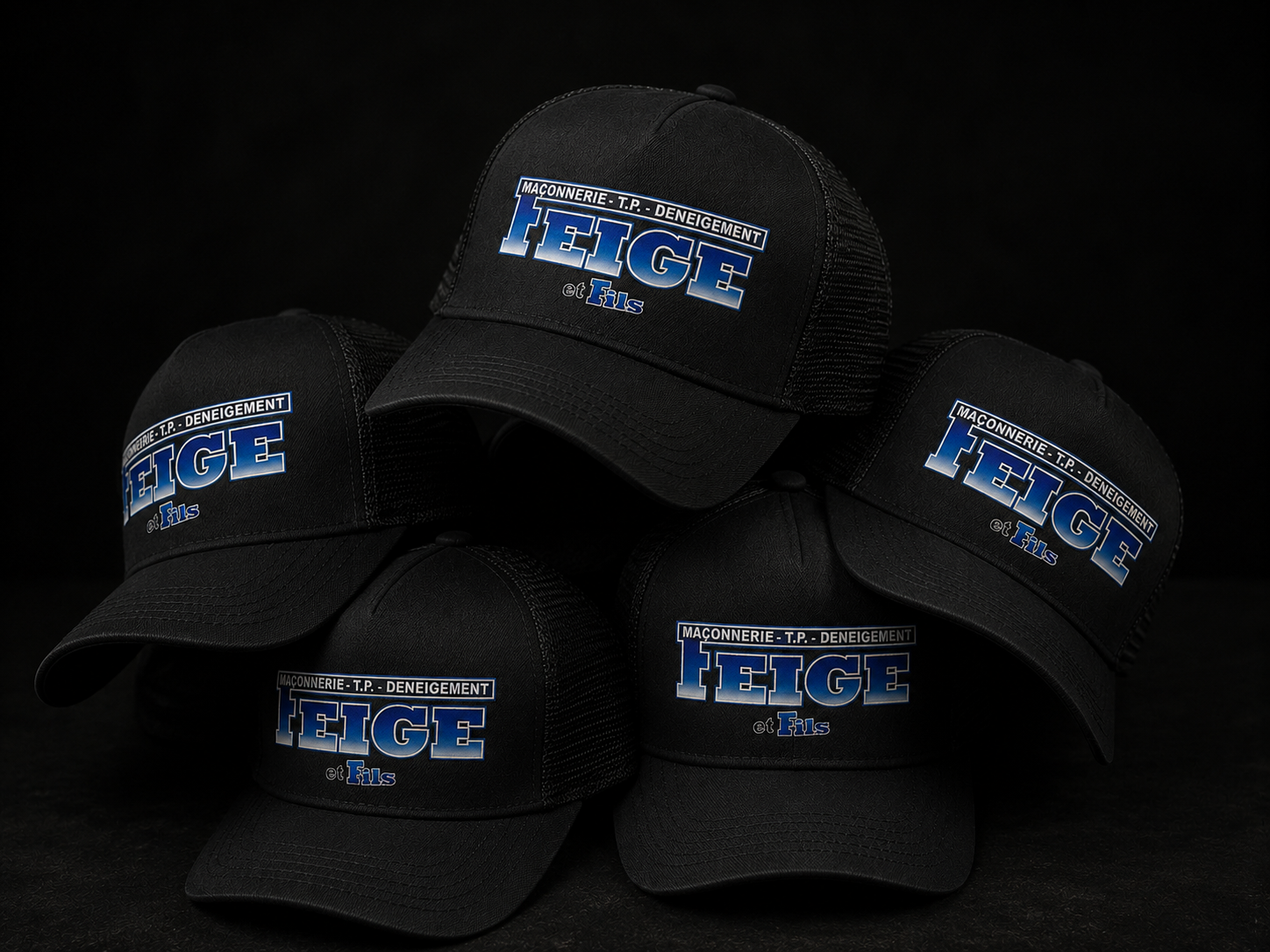 Ieige et Fils – Lot de casquettes noires DTF
